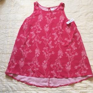 Sweet Salmon Pink Tank Top with Wildflower Print